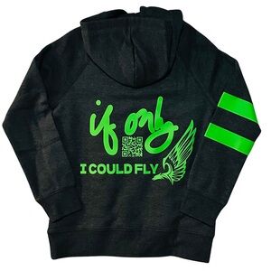 IF ONLY LIMITED EDITION “IF ONLY I CAN FLY” Neon Green Grey Gray Hoodie